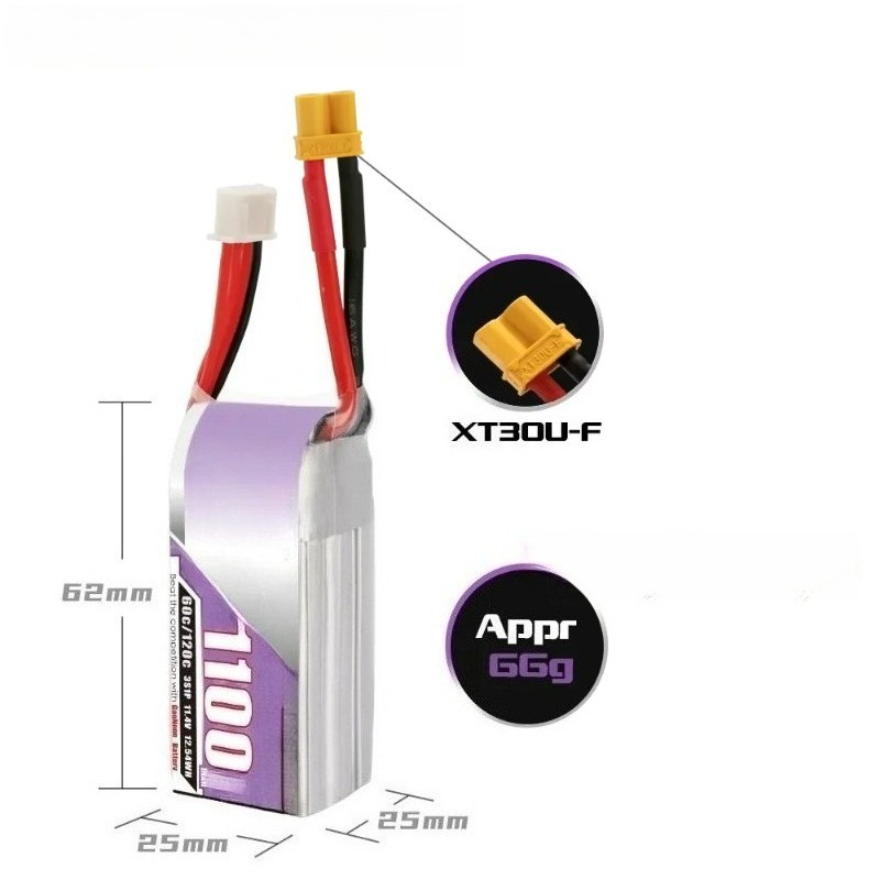 3S 1100mAh 60C/120C 11.4V Lipo - đánh giá và giá Drone Battery 3S