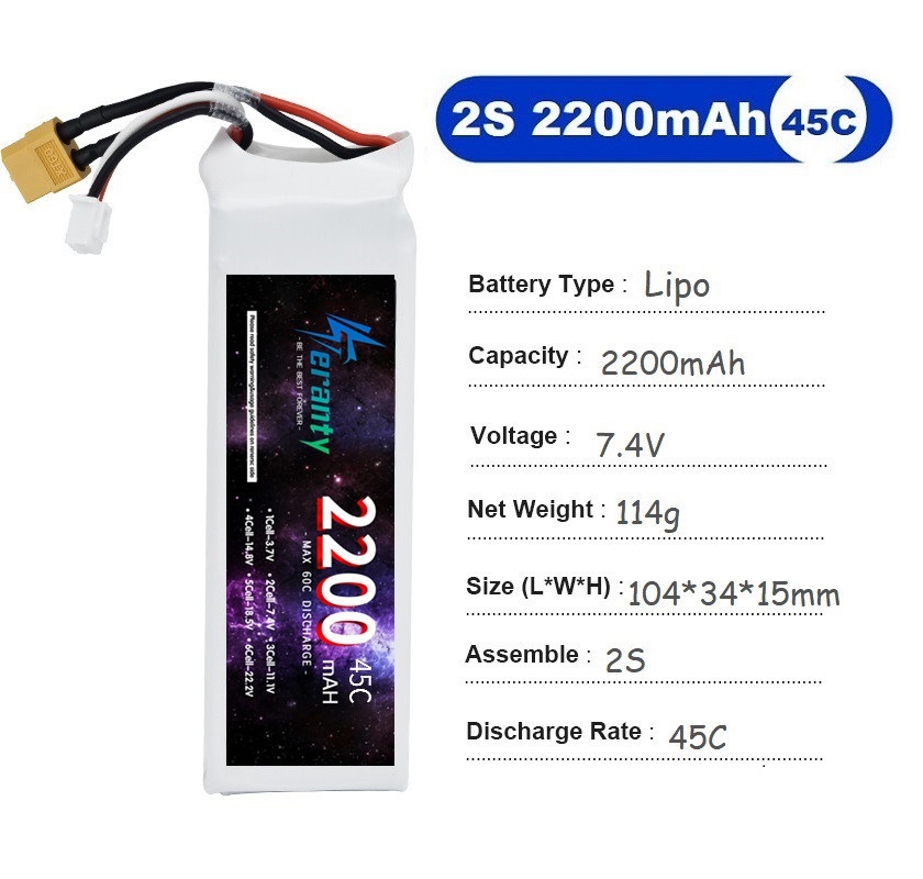2PCS 7.4V Lipo 2S Battery 1500 - đánh giá và giá Drone Battery 4S